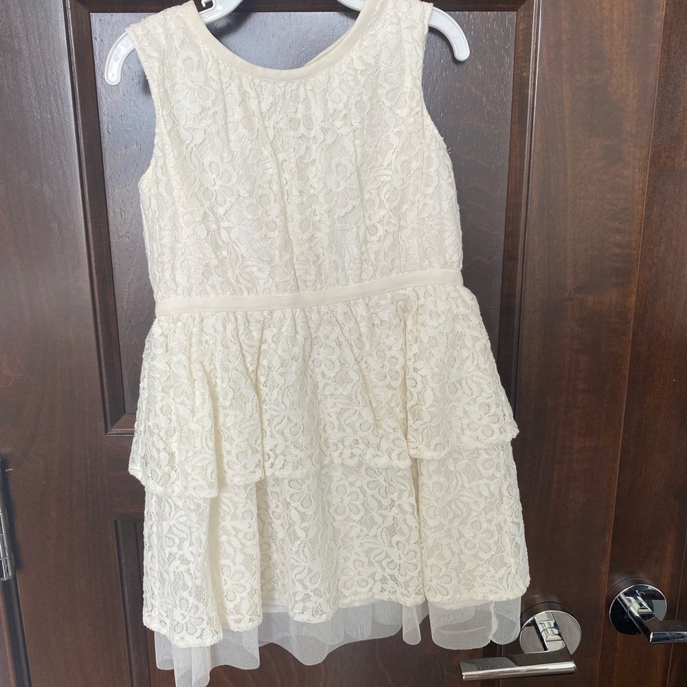 H&M Cream Ruffled Tiered Sleeveless Sundress